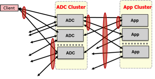 ARCHITECTING FOR CLUSTERS OF ADCS AND APPLICATION MICROSERVICES